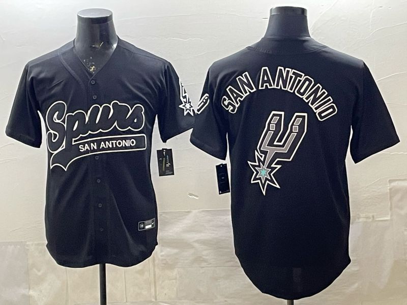 Men San Antonio Spurs Blank Black Nike 2025 NBA Jersey style 01
